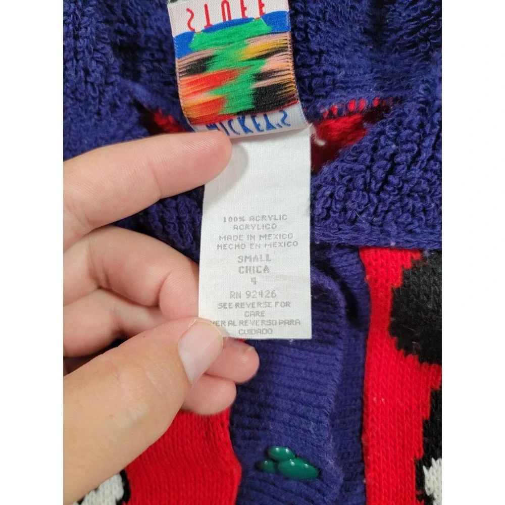 Vintage 90s Disney Mickey Mouse Sweater Cardigan Small Minnie Buttons Girls Kids